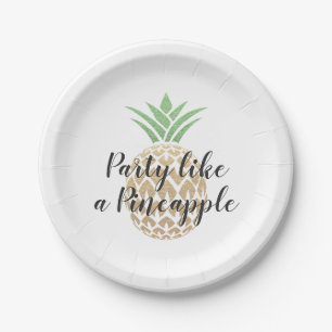 Assiettes En Carton Fête comme un ananas Anniversaire ou Mariage