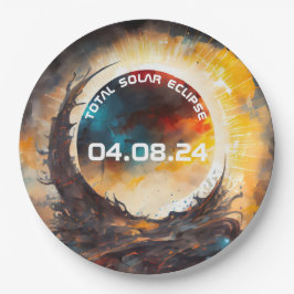Assiettes En Carton Fête d'affichage Éclipse solaire