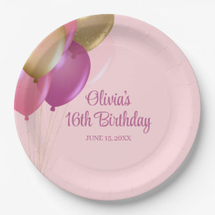 Assiettes En Carton Fête d'anniversaire 16 ans