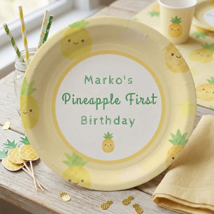 Assiettes En Carton Fête d'anniversaire 1 an au thème aquarelle de l'a