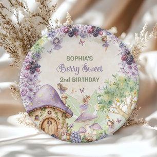 Assiettes En Carton Fête d'anniversaire 2 ans Purple Berry Sweet