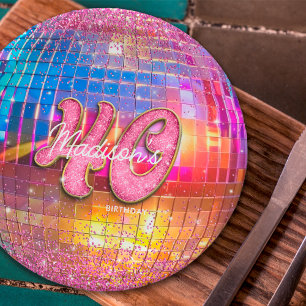 Assiettes En Carton Fête d'anniversaire 40 ans Boule disco Paillettes