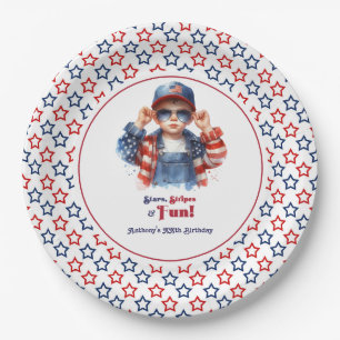 Assiettes En Carton Fête d'anniversaire All American Boy Stars and Str