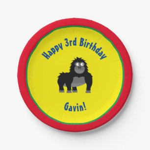 Assiettes En Carton Fête d'anniversaire animale de plaques à papier 
