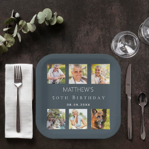 Assiettes En Carton Fête d'anniversaire au charbon de bois