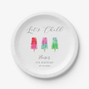 Assiettes En Carton Fête d'anniversaire Chill Colorful Popsicles