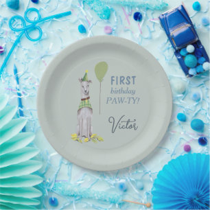 Assiettes En Carton Fête d'anniversaire chiot mignon