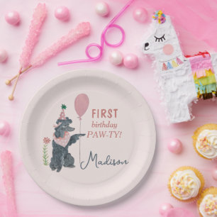 Assiettes En Carton Fête d'anniversaire chiot mignon