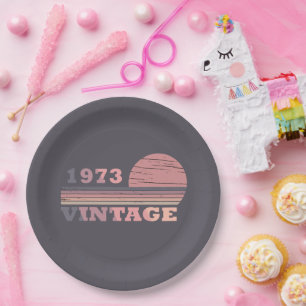 Assiettes En Carton Fête d'anniversaire de 1973
