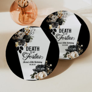 Assiettes En Carton Fête d'anniversaire de 50 ans Death To My Forties