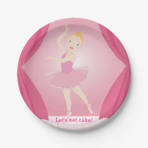 Assiettes En Carton Fête d'anniversaire de Ballerina