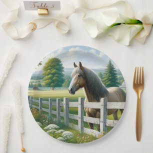 Assiettes En Carton Fête d'anniversaire de Country Pony Horse
