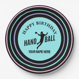 Assiettes En Carton Fête d'anniversaire de fille de handball, Cadeau d