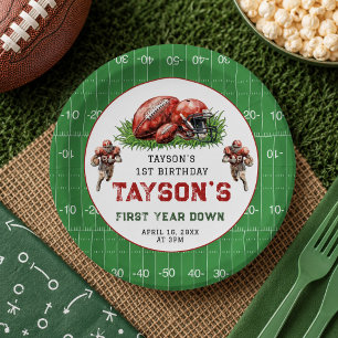 Assiettes En Carton Fête d'anniversaire de football de première année