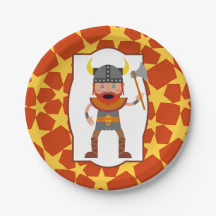 Assiettes En Carton Fête d'anniversaire de garçon de guerrier de