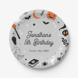 Assiettes En Carton Fête d'anniversaire de garçon d'Halloween