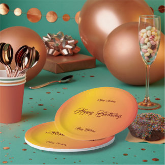Assiettes En Carton Fête d'anniversaire de Gradient