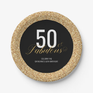 Assiettes En Carton Fête d'anniversaire de la Parties scintillant d'o