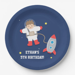 Assiettes En Carton Fête d'anniversaire de l'astronaute spatial Rocks