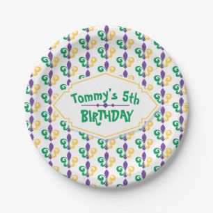 Assiettes En Carton Fête d'anniversaire de mardi gras