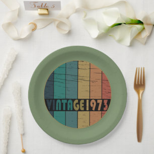 Assiettes En Carton Fête d'anniversaire de naissance en 1973