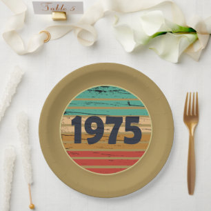 Assiettes En Carton Fête d'anniversaire de naissance en 1975
