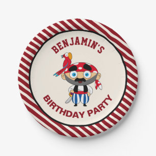 Assiettes En Carton Fête d'anniversaire de pirates enfants mignons
