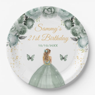 Assiettes En Carton Fête d'anniversaire de princesse aux cheveux blond