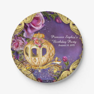 Assiettes En Carton Fête d'anniversaire de princesse de conte de fées