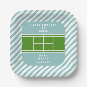 Assiettes En Carton Fête d'anniversaire de tennis