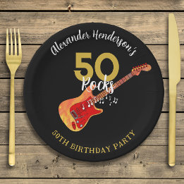 Assiettes En Carton Fête d'anniversaire des 50 ans du Rock and Roll