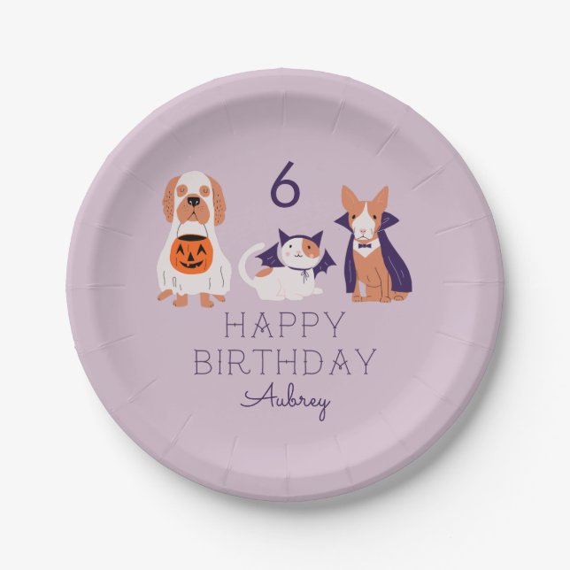 Assiettes En Carton Fête d'anniversaire des animaux de compagnie Éffra (Devant)