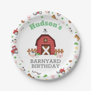 Assiettes En Carton Fête d'anniversaire des animaux de ferme Barnyard