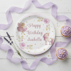 Assiettes En Carton Fête d'anniversaire des filles de la fée magique e