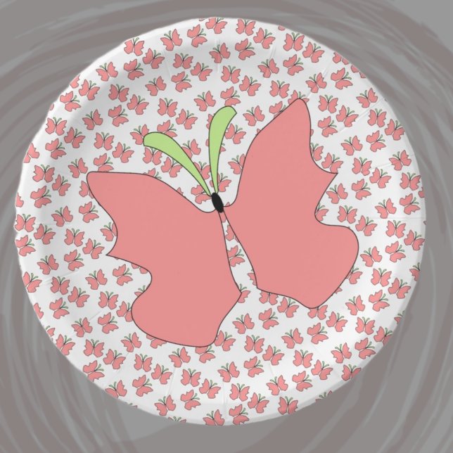 Assiettes En Carton Fête d'anniversaire des papillons (Créateur téléchargé)