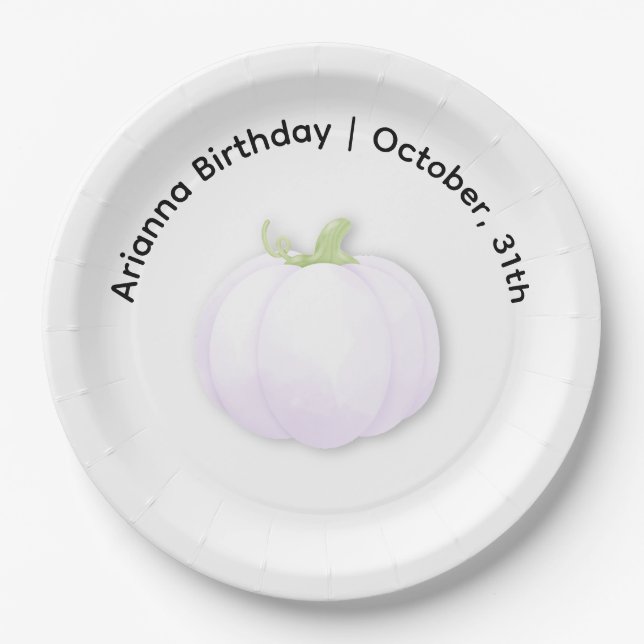 Assiettes En Carton Fête d'anniversaire d'Halloween | Conception Citro (Devant)