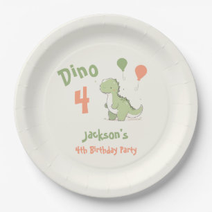 Assiettes En Carton Fête d'anniversaire Dino Four Dinosaure 4