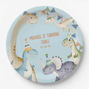 Assiettes En Carton Fête d'anniversaire dinomite de dinosaure mignon b