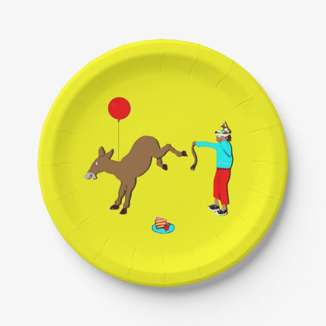 Assiettes En Carton Fête d'anniversaire drôle (Devant)