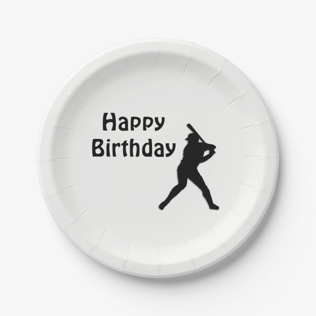 Assiettes En Carton Fête d'anniversaire du baseball (Devant)
