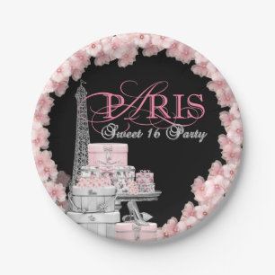 Assiettes En Carton Fête d'anniversaire du bonbon 16 de Paris