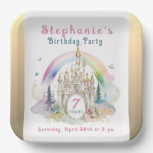 Assiettes En Carton Fête d'anniversaire du château