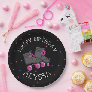 Assiettes En Carton Fête d'anniversaire du patinage à roulettes