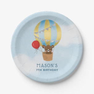 Assiettes En Carton Fête d'anniversaire du petit bonhomme de ballon