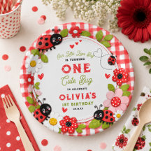 Fête d'anniversaire d'un an avec un joli bug flora