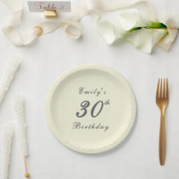 Fête d'anniversaire élégante moderne crème 30 ans