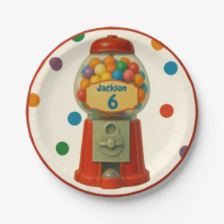 Assiettes En Carton Fête d'anniversaire enfant bonbons boule de gomme 