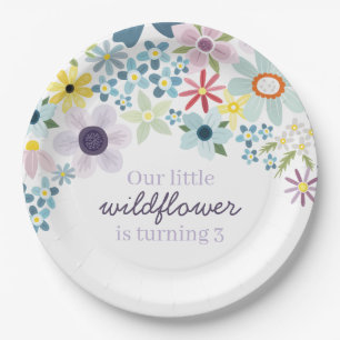 Assiettes En Carton Fête d'anniversaire fleur sauvage