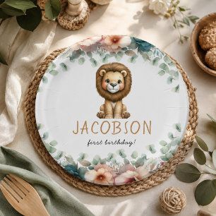 Assiettes En Carton Fête d'anniversaire garçon Budget Wild One Safari 