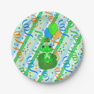 Assiettes En Carton Fête d'anniversaire garçon thème grenouille